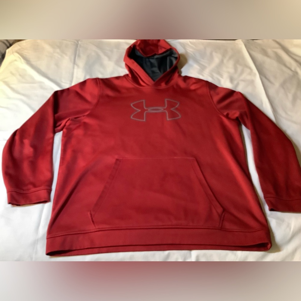 MENS UNDER ARMOUR PULLOVER HOODIE SIZE XXL RED